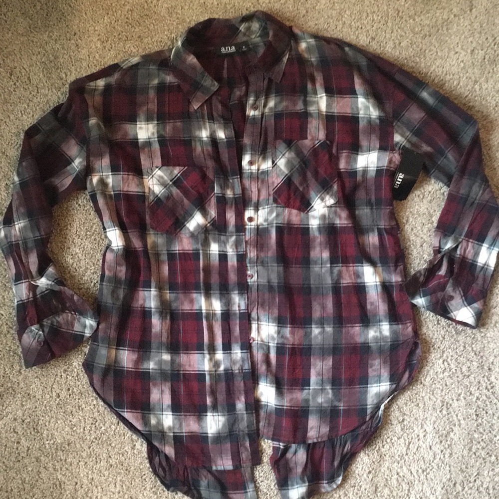 A.n.a button up tunic top